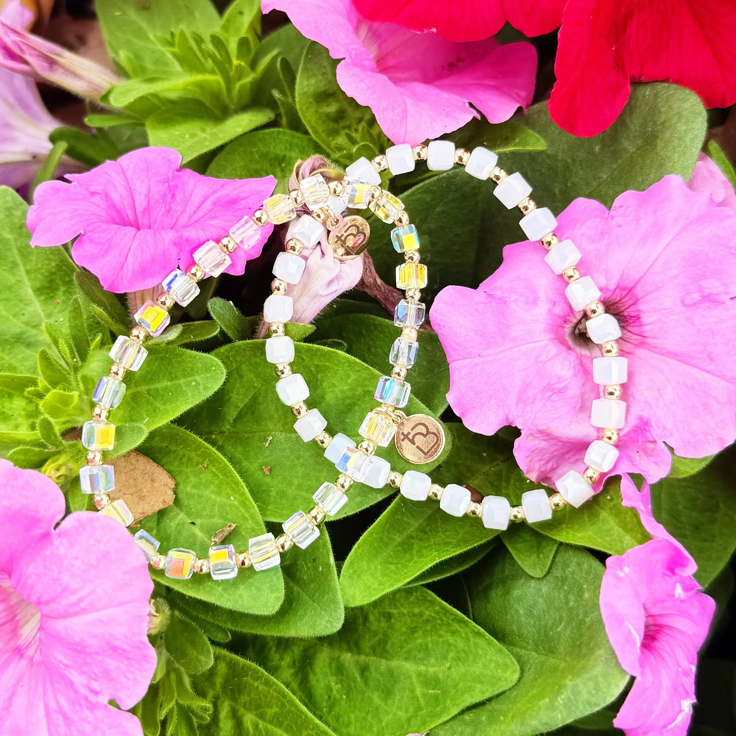 Colored Square Gold Bead Bracelet (Copy) | Bliss Bayou