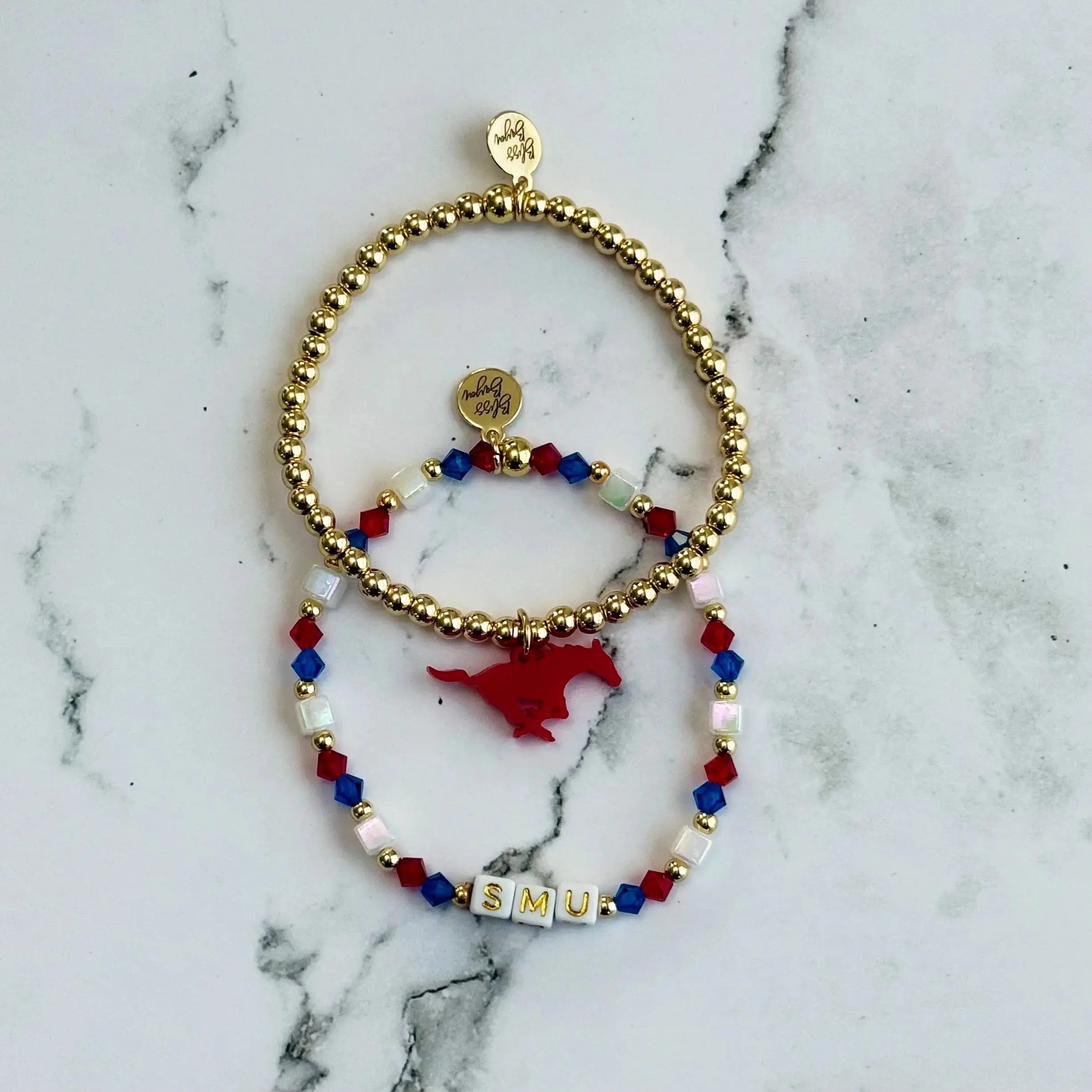 SMU Pony Crystal Bracelet Set | Bliss Bayou
