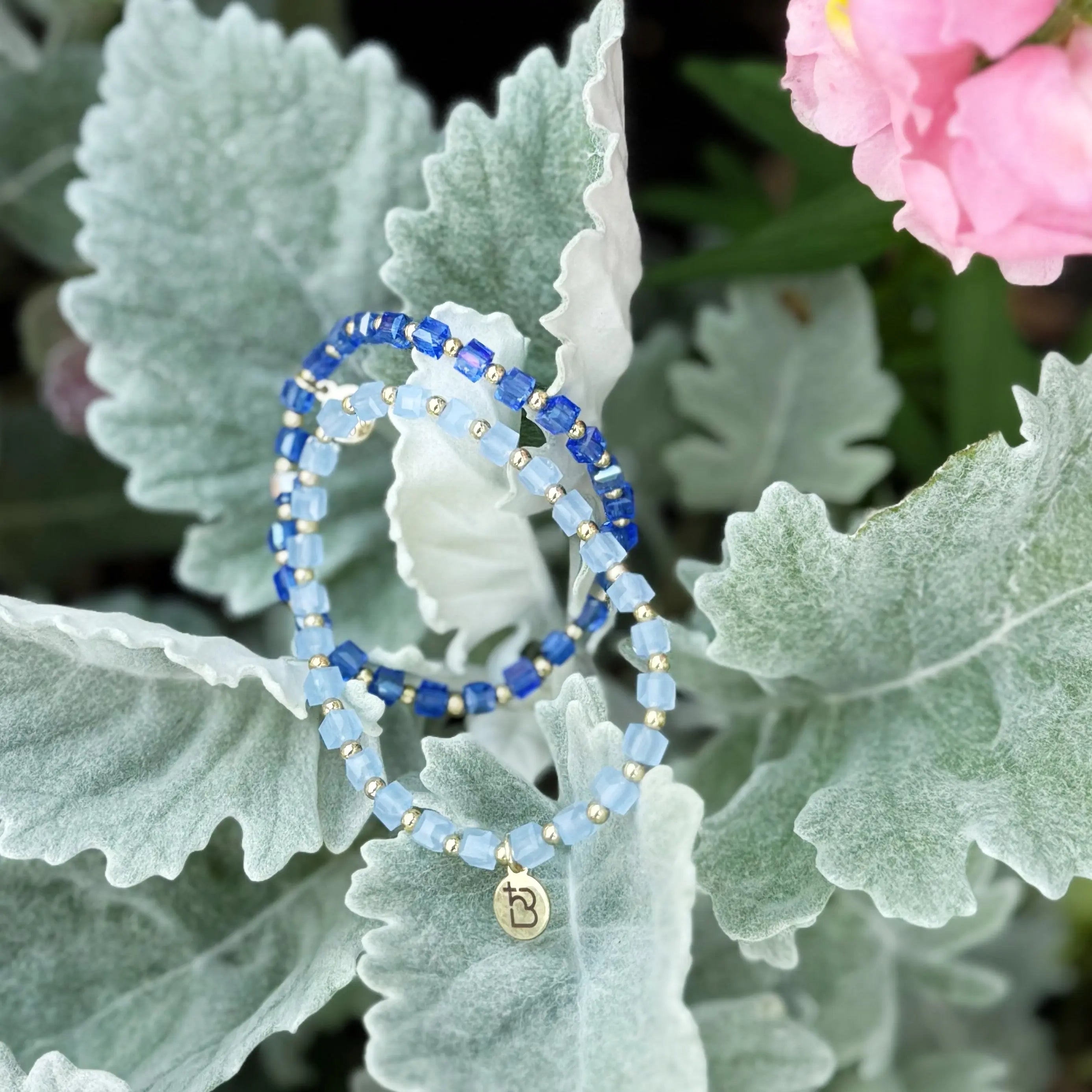 Faceted Square Gold Bead Bracelet | Bliss Bayou