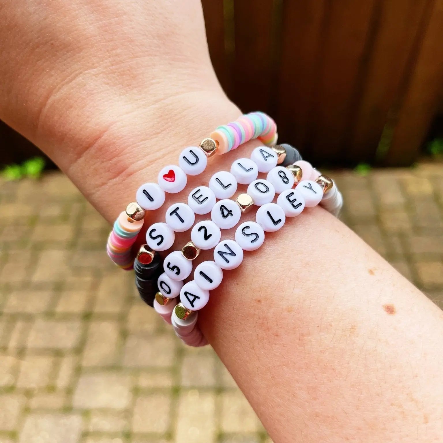 Custom Name Beaded Bracelets • Heishi & Seed | Bliss Bayou