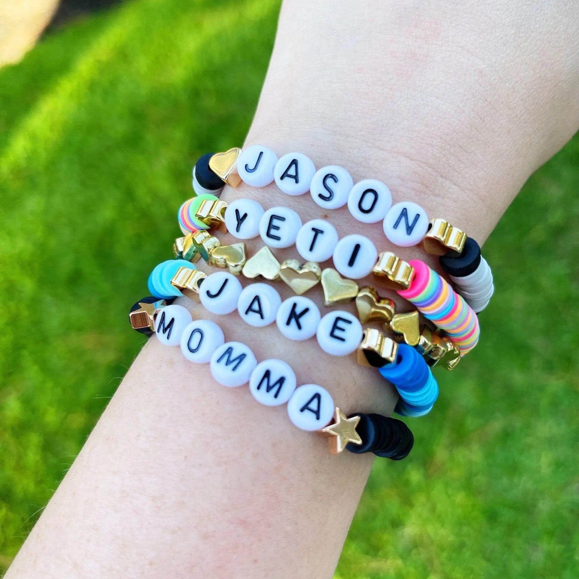 Custom Name Beaded Bracelets • Heishi & Seed | Bliss Bayou