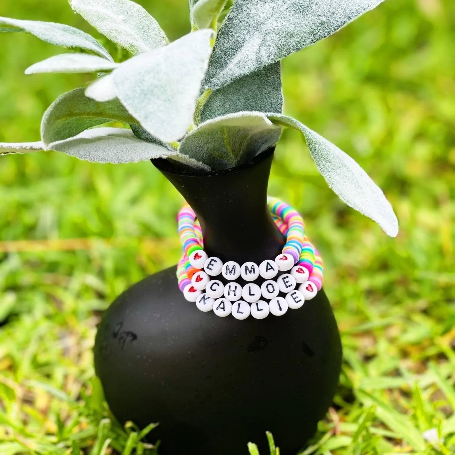 Custom Name Beaded Bracelets • Heishi & Seed | Bliss Bayou