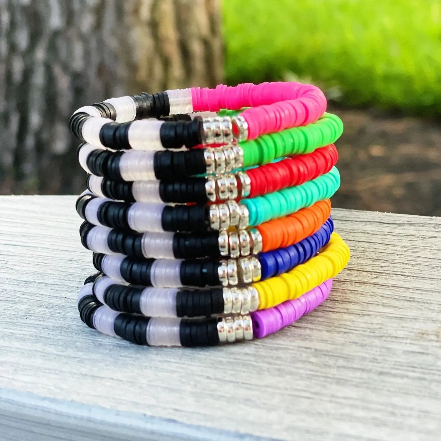 Custom Name Beaded Bracelets • Heishi & Seed | Bliss Bayou