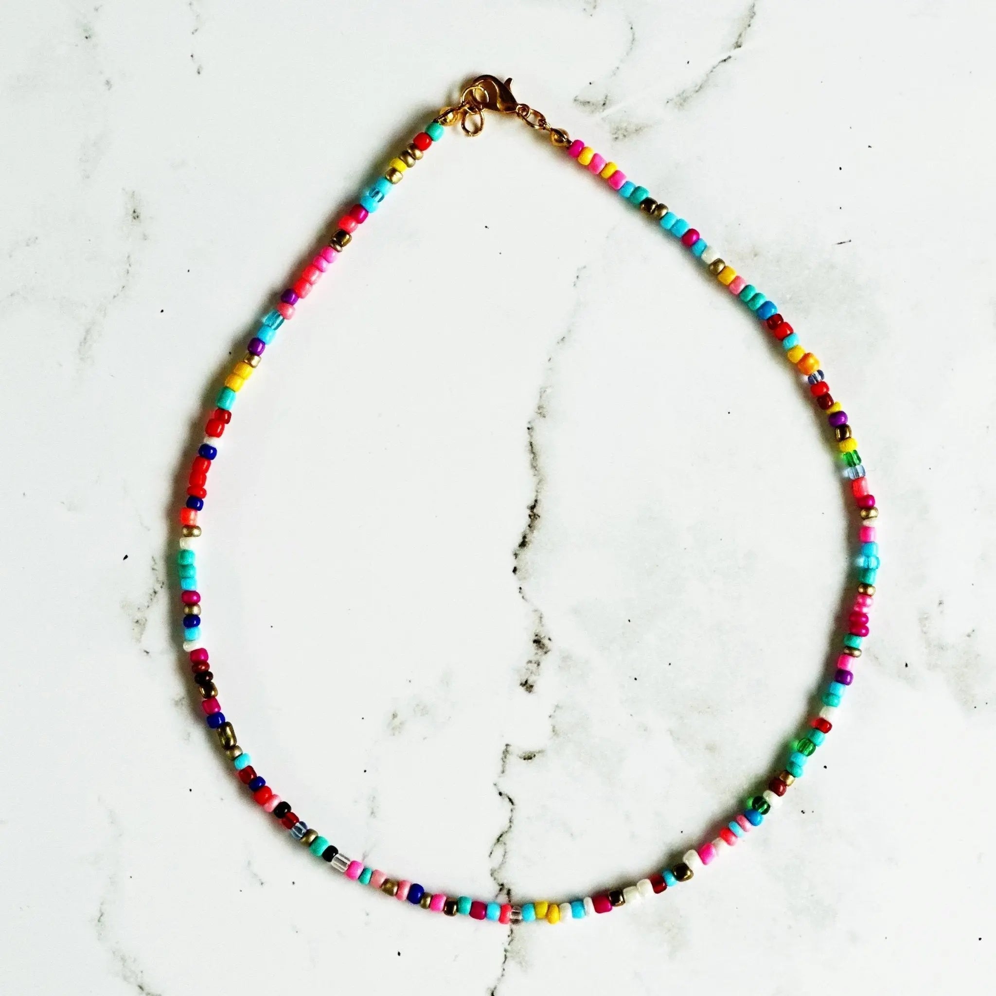 Multicolor Seed Bead Necklace | Bliss Bayou