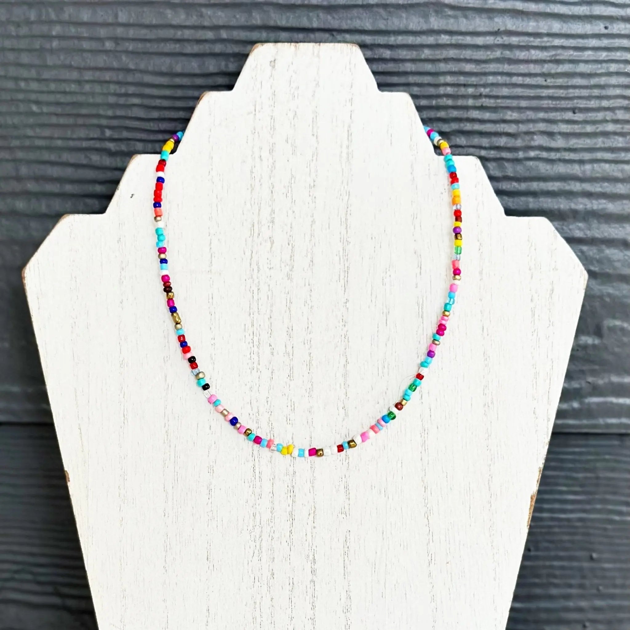 Multicolor Seed Bead Necklace | Bliss Bayou