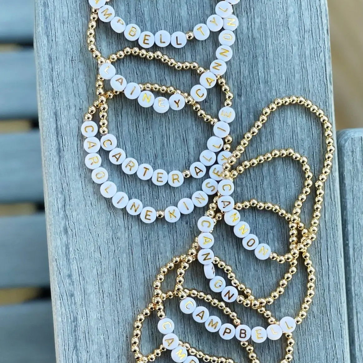 Personalized 4mm Gold Bead Bracelet | Bliss Bayou