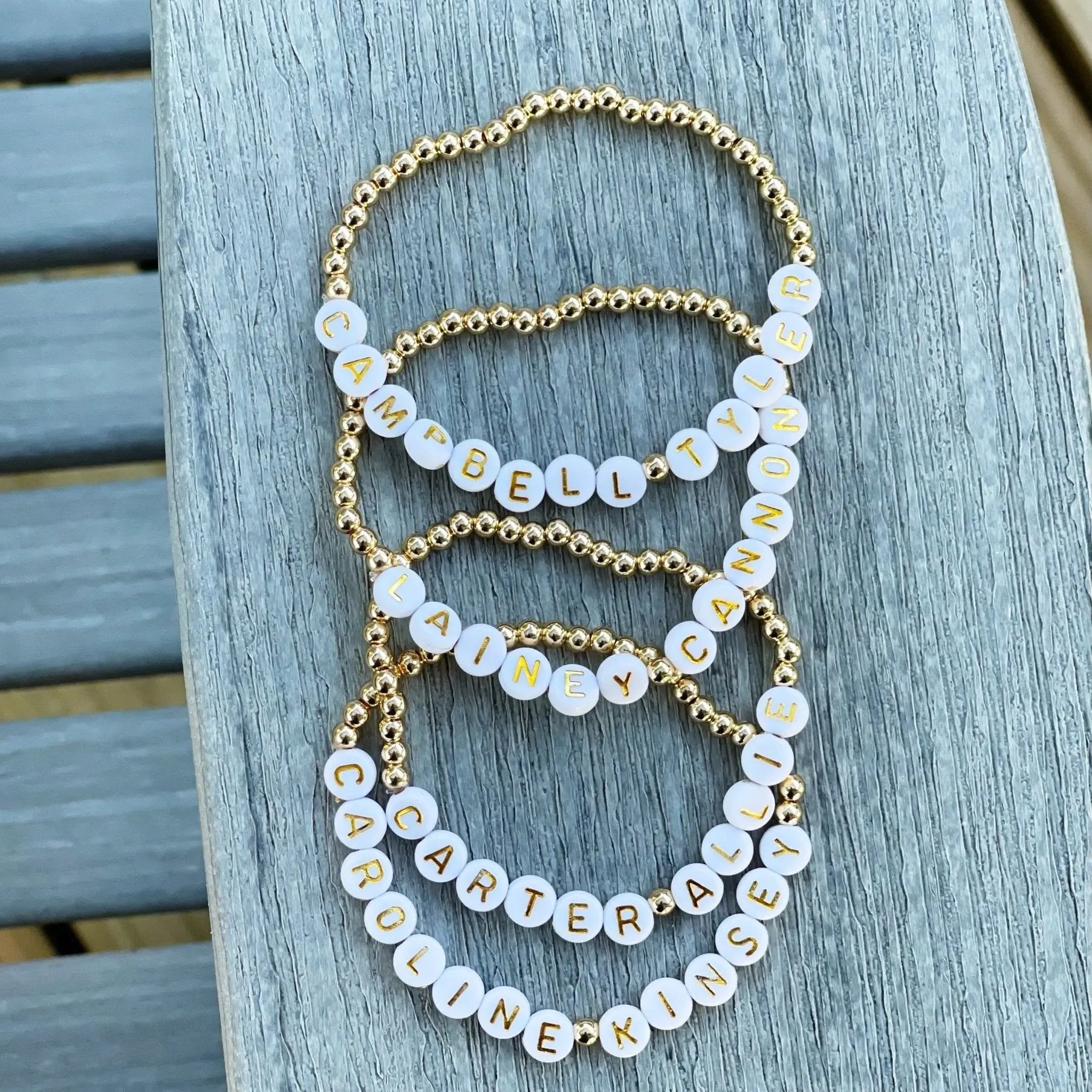 Personalized 4mm Gold Bead Bracelet | Bliss Bayou