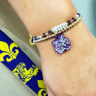 LSU Tiger Crystal Bracelet Set  | Bliss Bayou