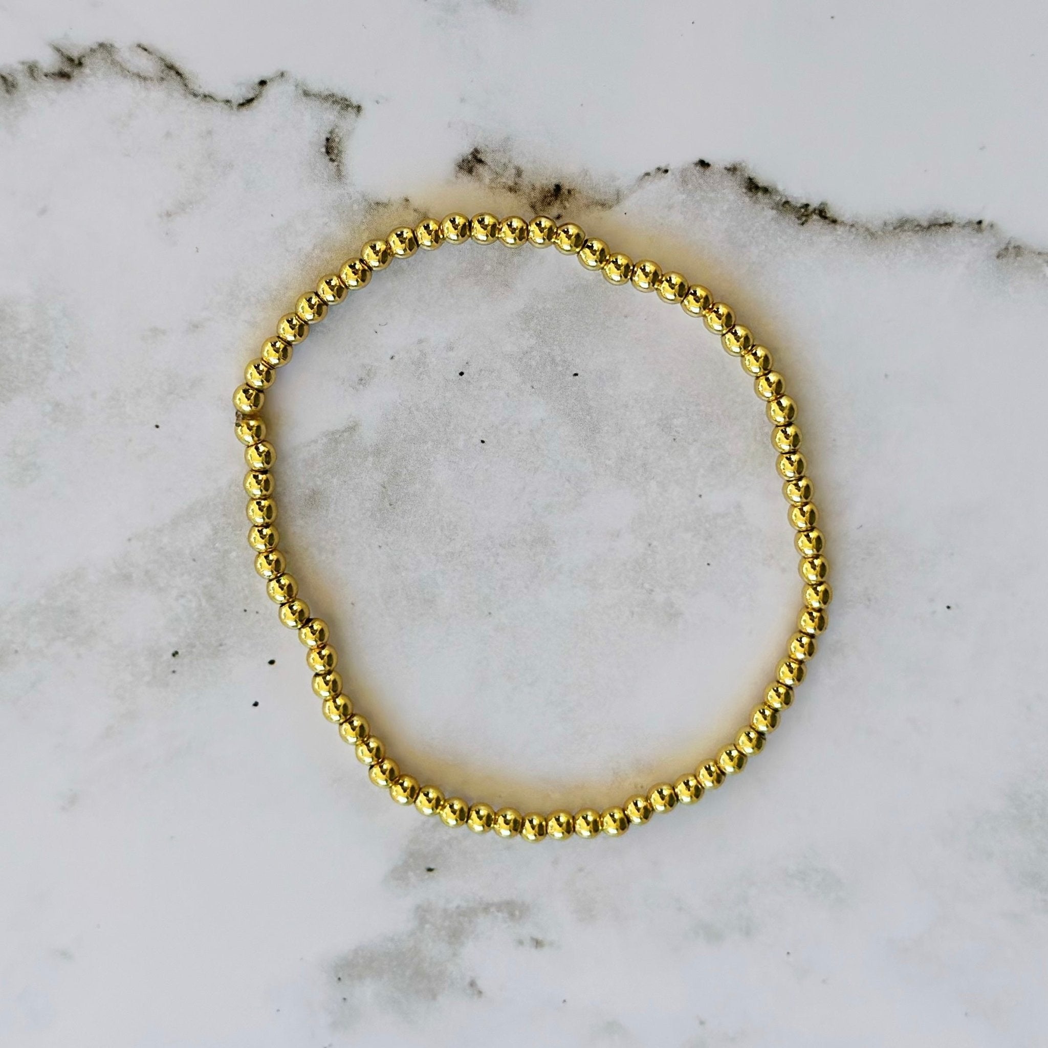 3mm Gold Bead Bracelet | Bliss Bayou