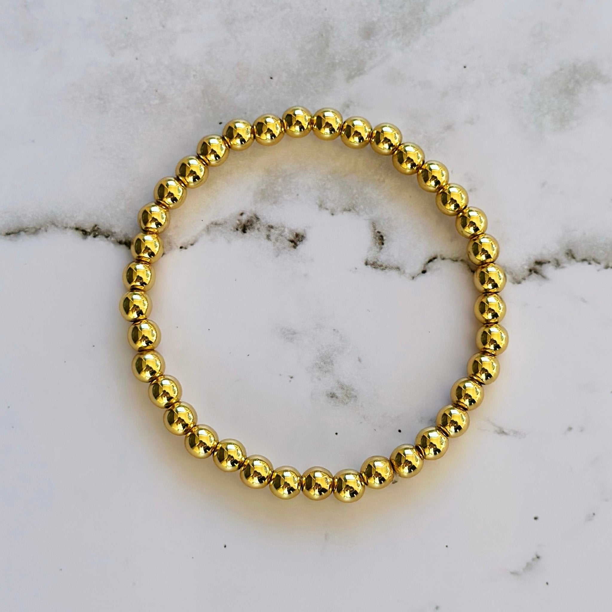 5mm Gold Bead Bracelet | Bliss Bayou