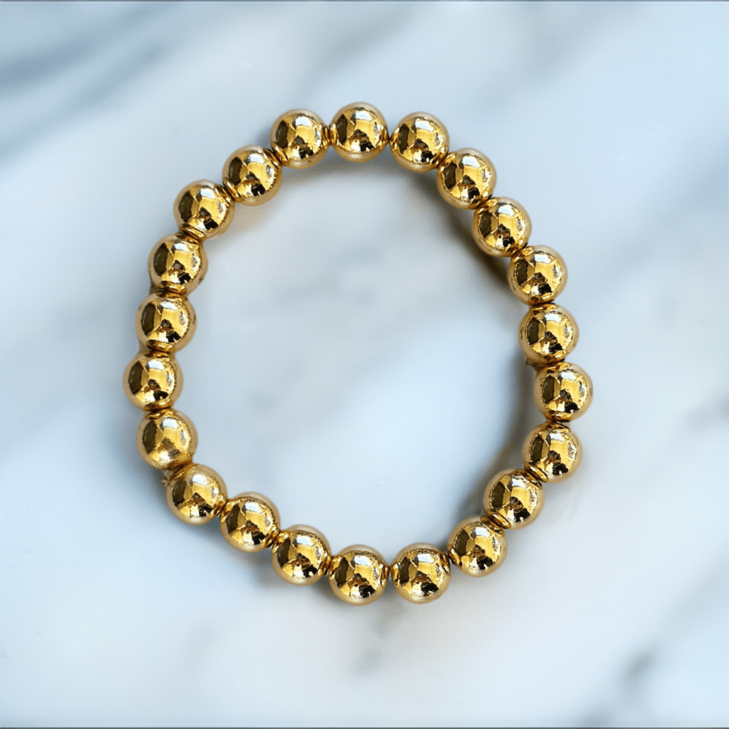 8mm Gold Bead Bracelet | Bliss Bayou