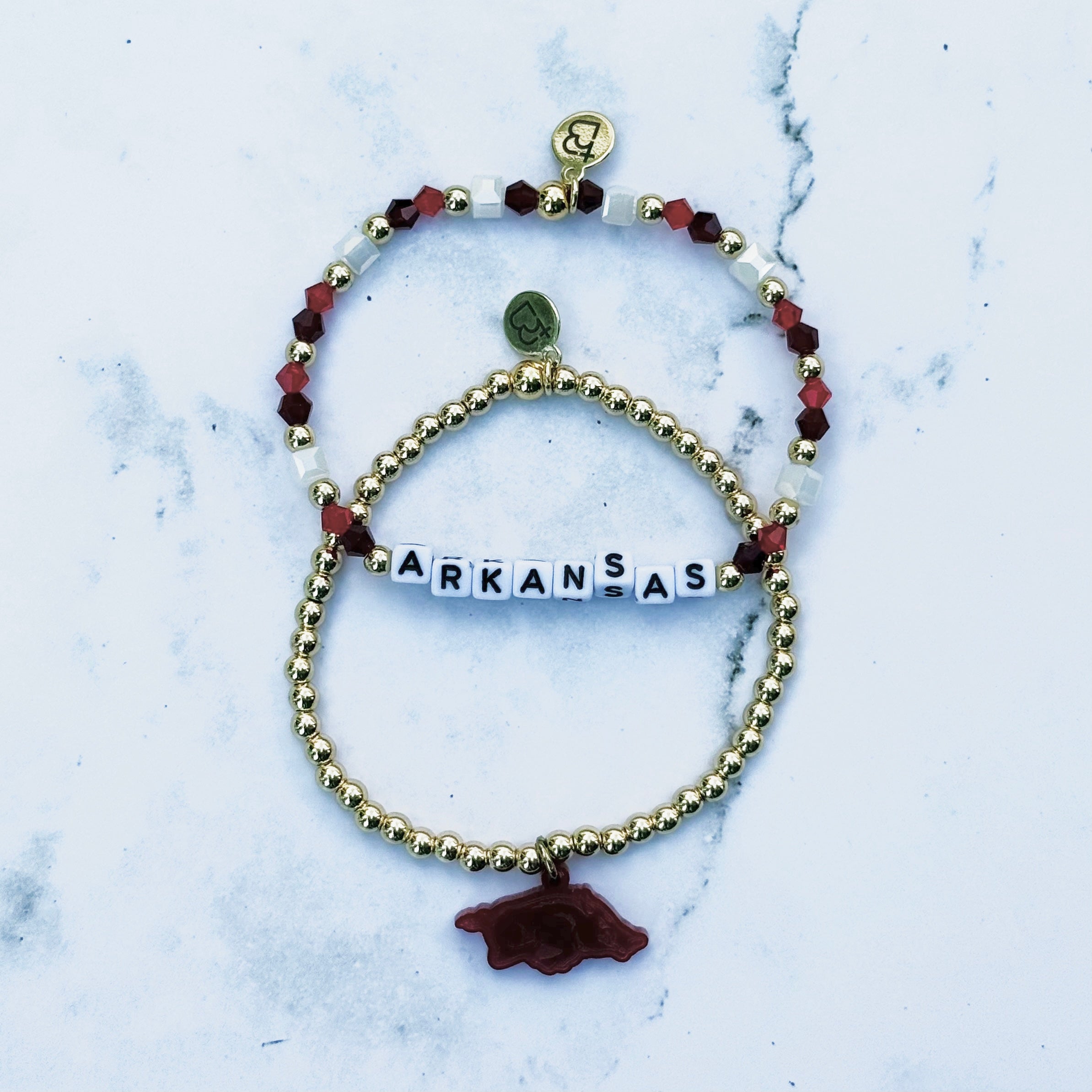 Arkansas University Crystal Bracelet Set  | Bliss Bayou