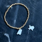 State Charm Gold Bead Bracelet  | Bliss Bayou