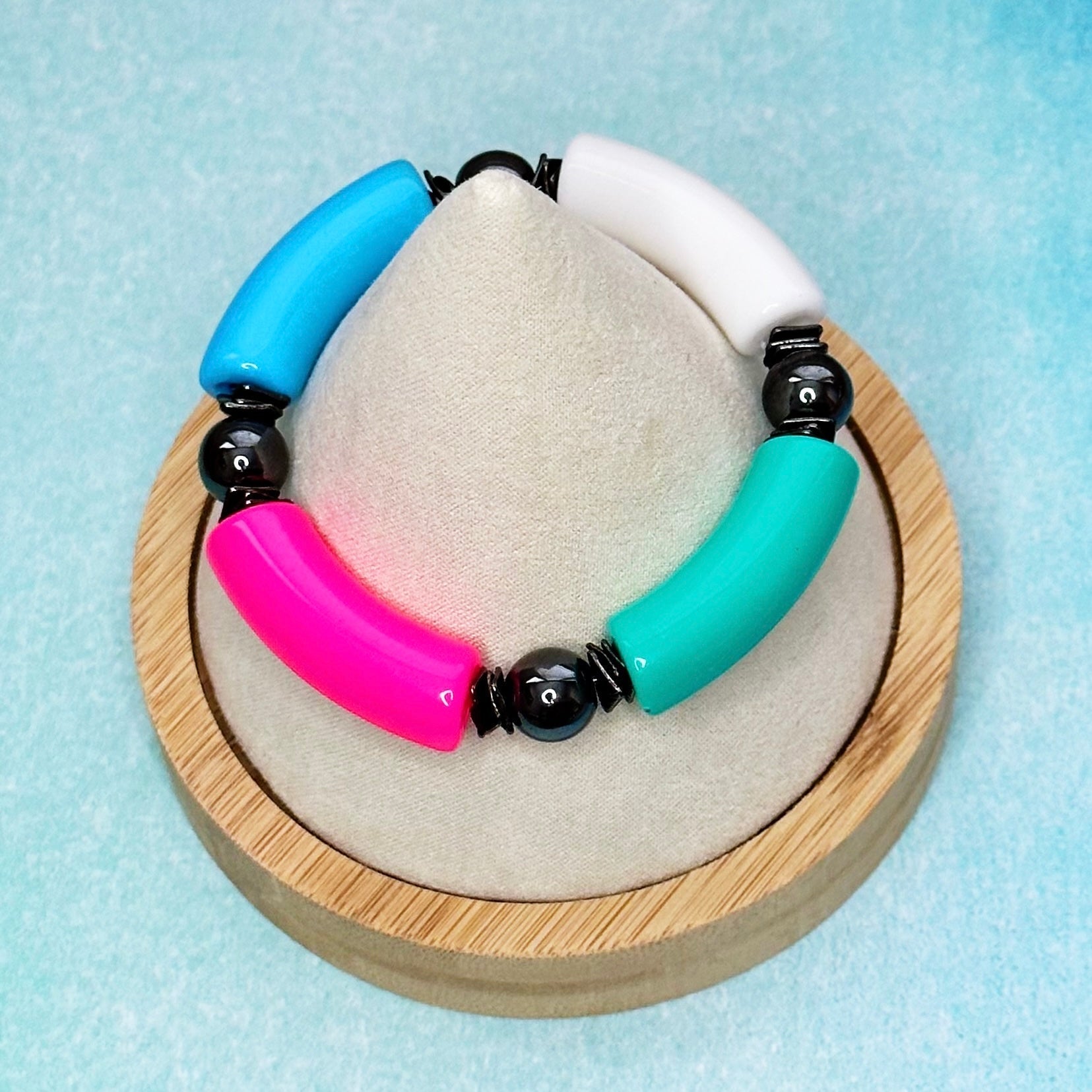 Acrylic Bamboo Bead Bracelet | Bliss Bayou