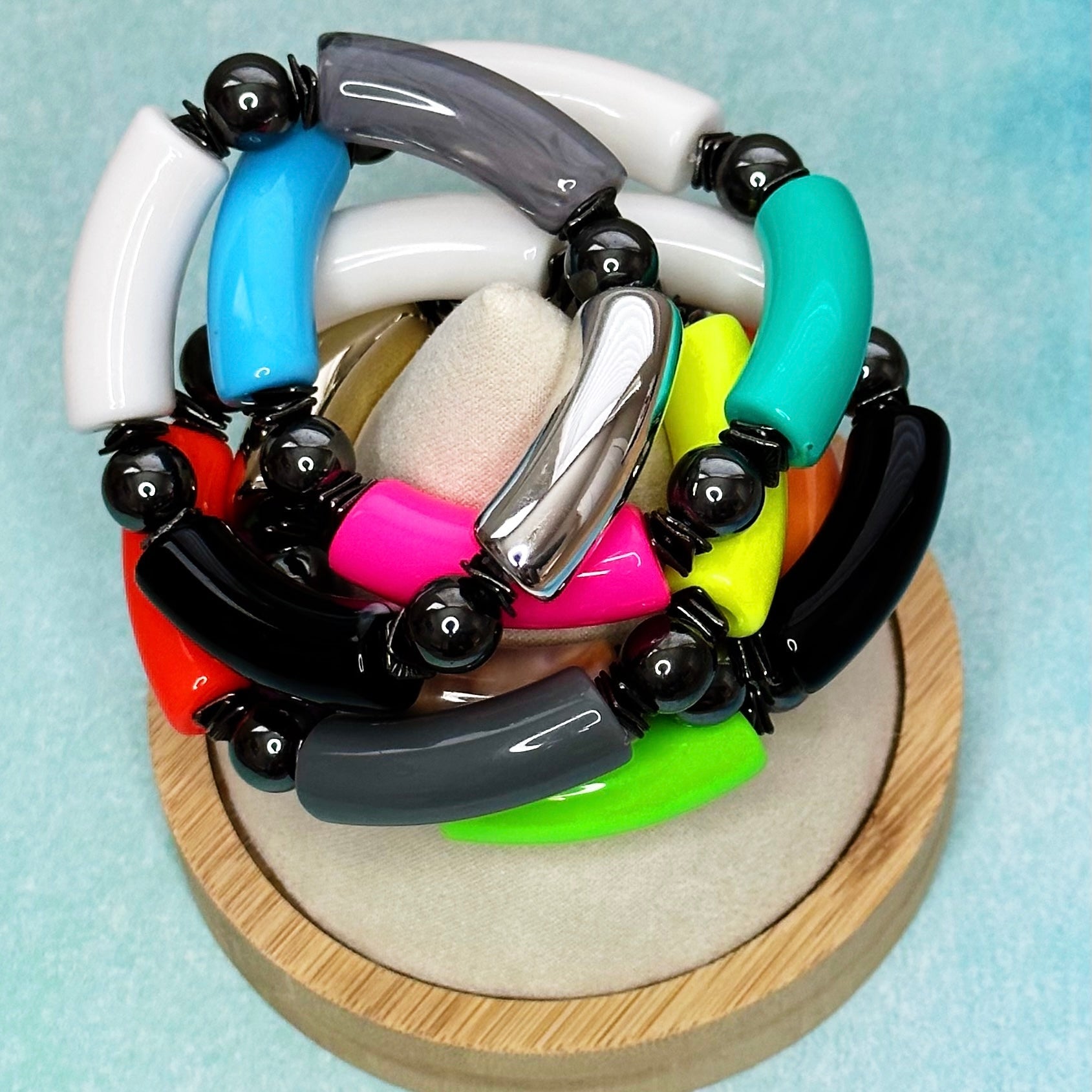 Acrylic Bamboo Bead Bracelet | Bliss Bayou