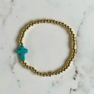 Cross Gold Bead Bracelet | Bliss Bayou