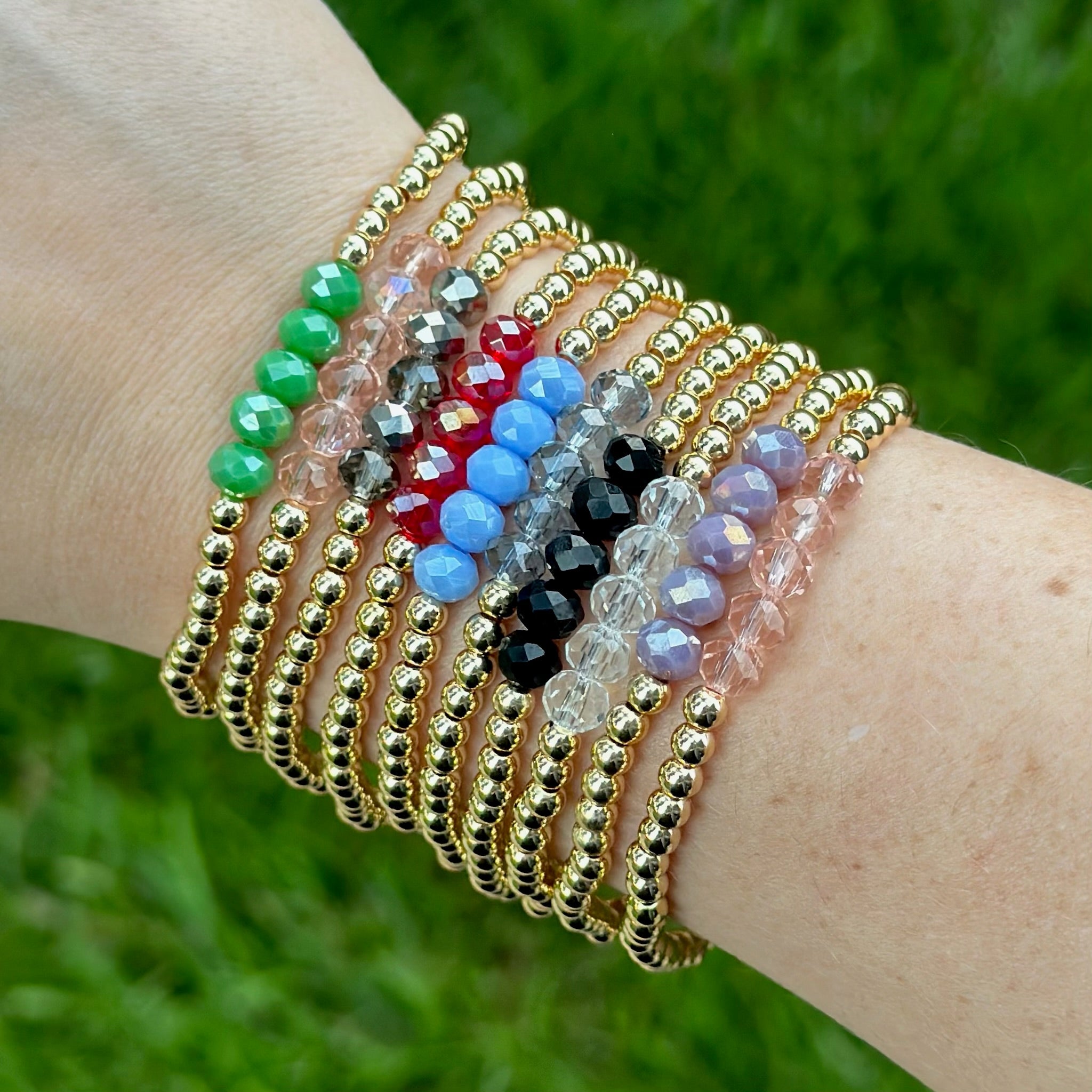 Crystal and Gold Bead Bracelet | Bliss Bayou