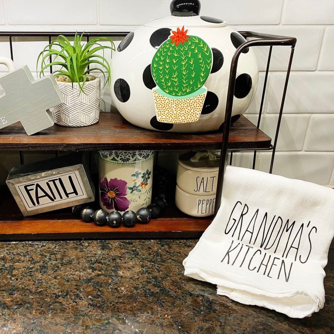 Rae Dunn Inspired Dish Towel | Bliss Bayou