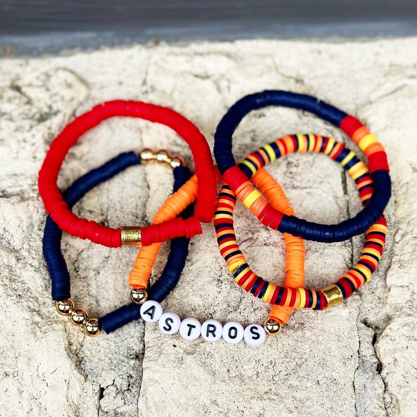 Retro Houston Astros Bracelet Set | Bliss Bayou