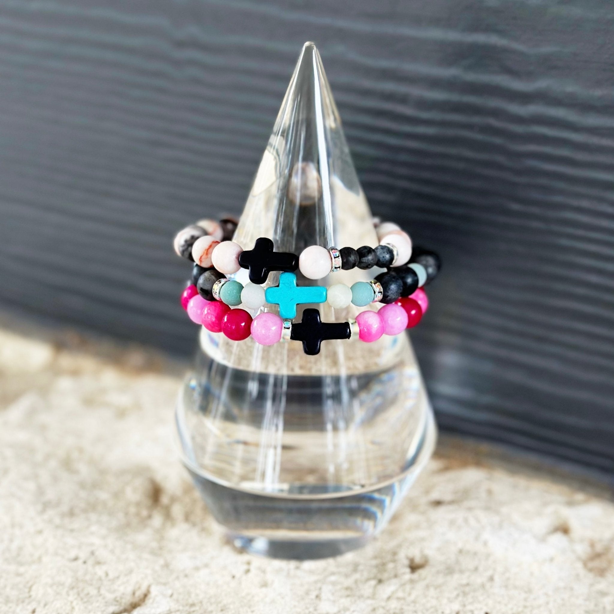 Stone Cross Bracelet | Bliss Bayou