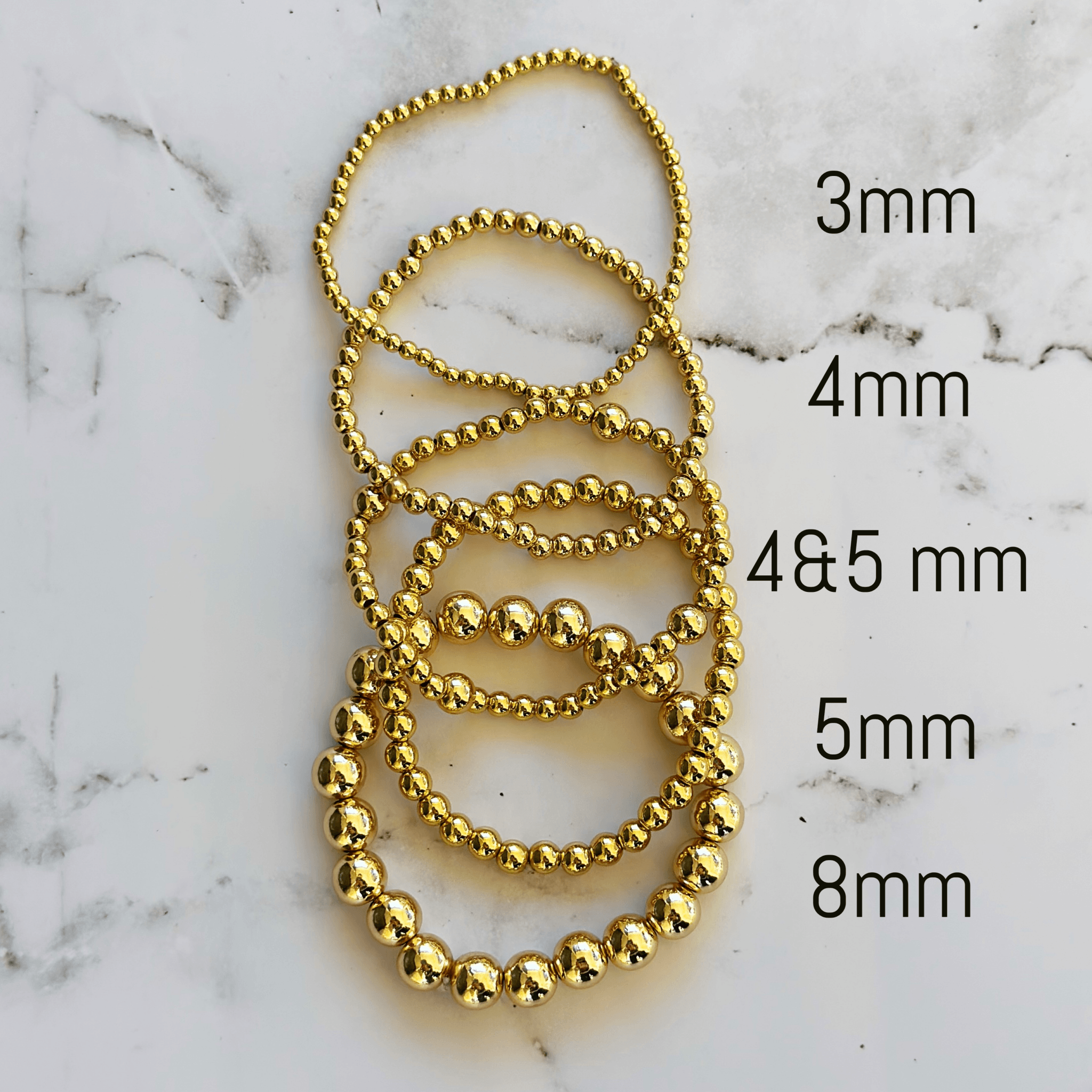 10mm Gold Beaded Bracelet